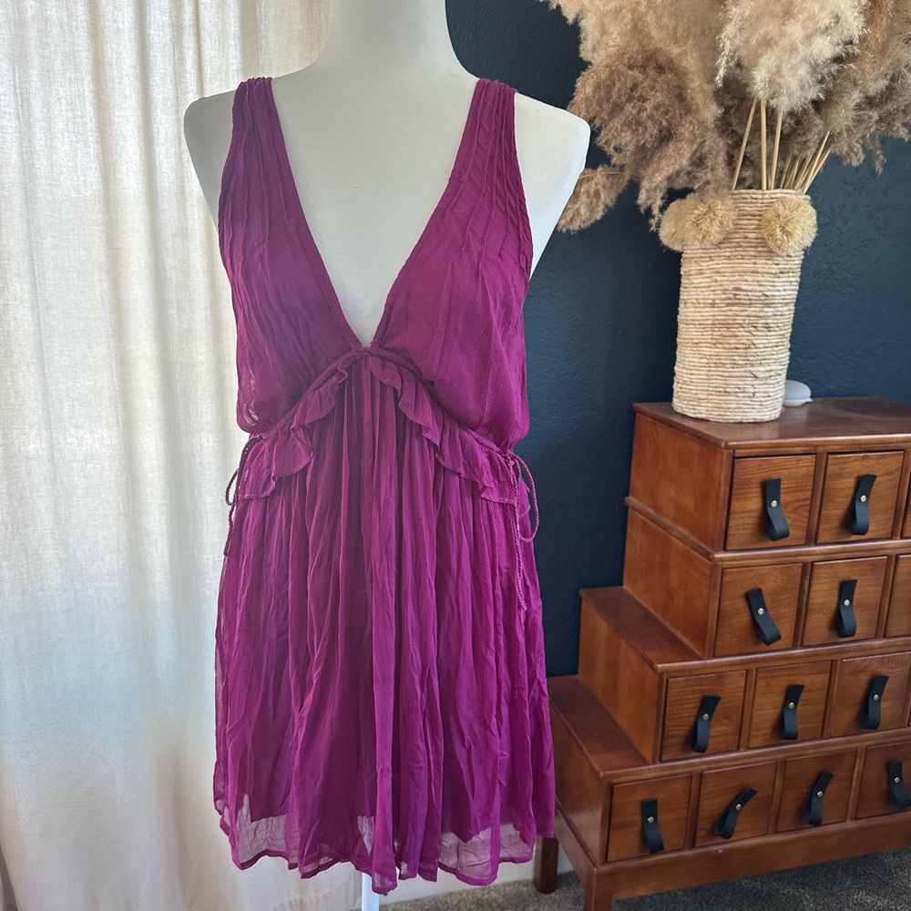 Free People Vibrant Purple/Magenta Sleeveless Dress